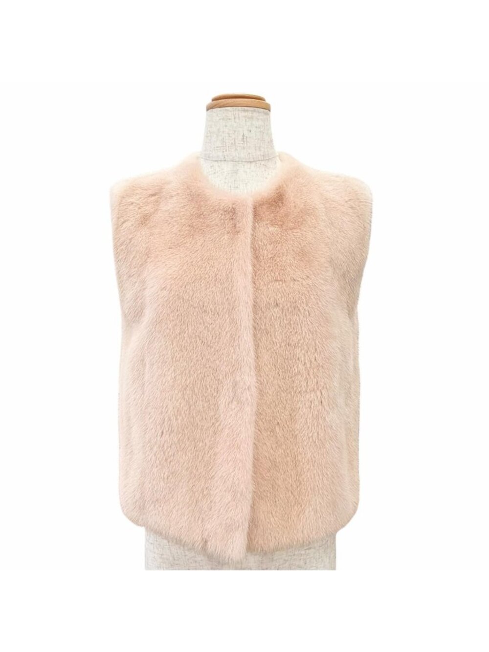 Brunello Cucinelli Mink Collarless Gilet Vest Pink IT 38 Garment Included